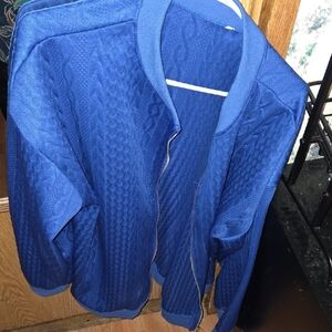 Blue 100% Polyester Spring Jacket No Pockets 3xl Like New